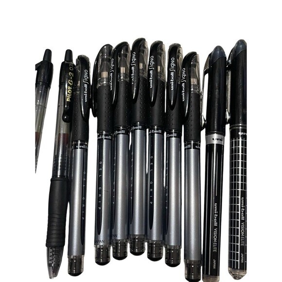 Lot of 12 uni-ball Mix Uni-ball / Signo Rollerball Pens Black Ink - Picture 4 of 7